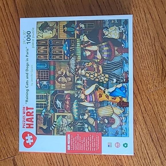 Puzzles with Hart "Raining Cats & Dogs in Paris" 1000 Piece Jigsaw Puzzle - Picture 10 of 10
